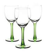 На фото Набор бокалов для вина Libbey Clarity 190 мл зеленые 3 шт (31-225-053)